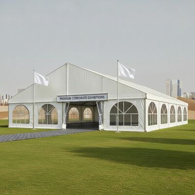 Tenda premium per feste, tettoia rivestita in PVC impermeabile, struttura in lega di alluminio per mostre aziendali in Kuwait