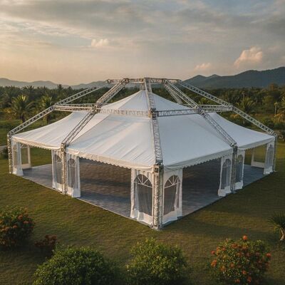 Tessuto in PVC con struttura in alluminio per tenda per tendone per feste resistente per eventi di festival all'aperto in Malesia