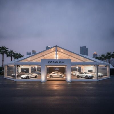 Tenda per tendone per feste espositive del salone dell'auto degli Stati Uniti Esposizione di veicoli premium Evento automobilistico Struttura della tettoia per fiere americane