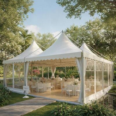 Tenda di festa Singapore Giardino Evento di matrimonio Gazebo con pareti laterali UV resistenti Padiglione Rifugio
