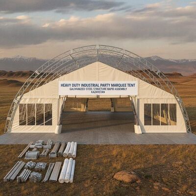 Tenda da festa industriale per carichi pesanti Struttura in acciaio zincato Assemblaggio rapido Kazakistan