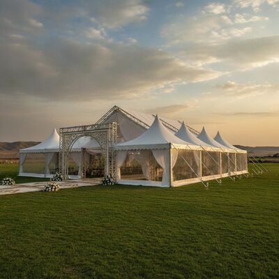 Grande Tenda da Cerimonia Nuziale Festa Marquee Struttura in Alluminio PVC Padiglione Eventi Turkmenistan Celebrazione