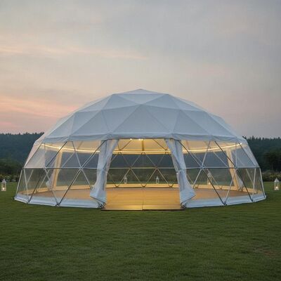 Tenda di festa a telaio in alluminio tetto in PVC impermeabile pareti rimovibili per eventi all'aria aperta