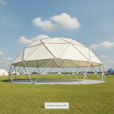 Tenda da festa in alluminio impermeabile protetta dai raggi UV con tetto rivestito in PVC doppio per festival estivi